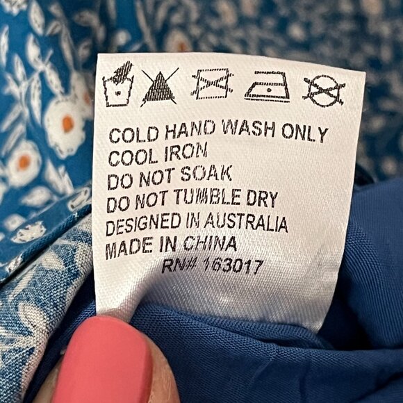 Princess Polly The Sting Mini Dress Blue Lined Floral Skater Boho Women's Size 8 - Picture 10 of 10